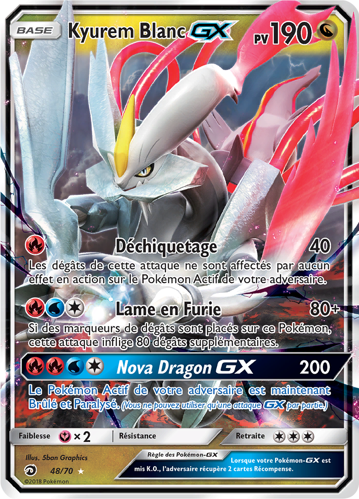 Kyurem Blanc GX - Majesté des Dragons - 048 - Holographique rare GX