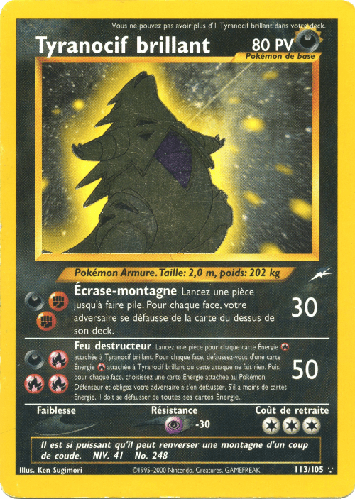 Tyranocif brillant - Neo Destiny - 113 - Holographique brillant