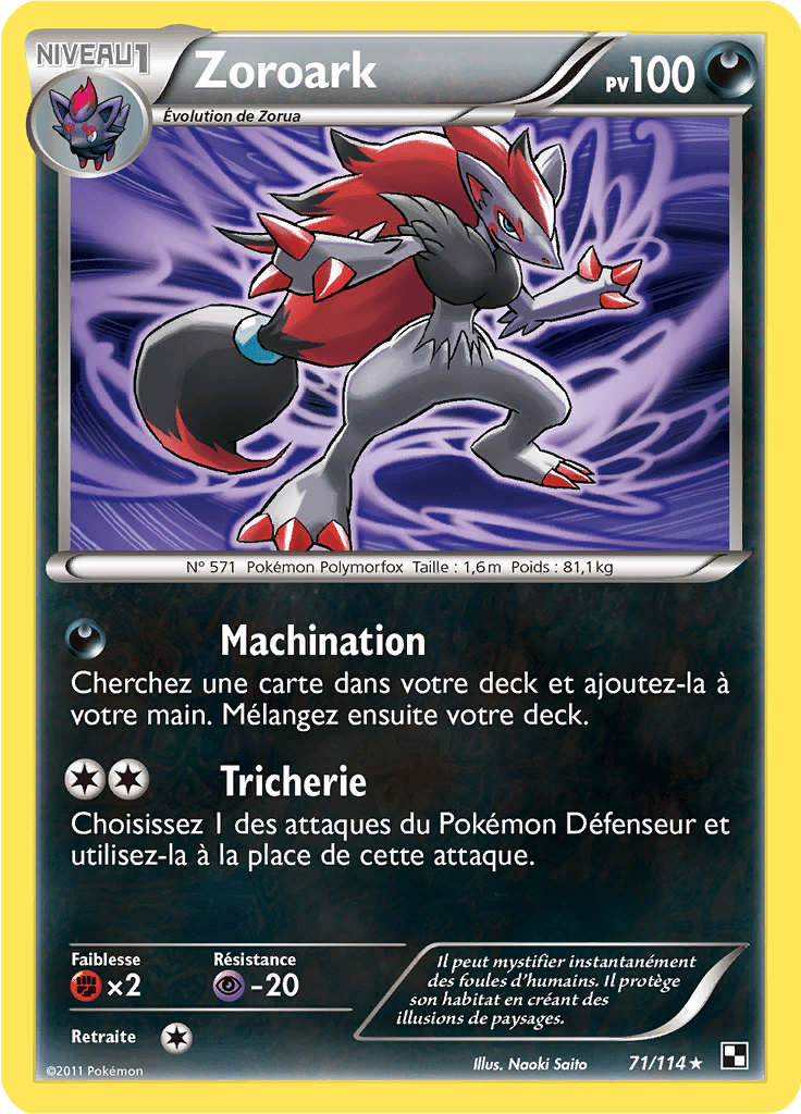 Zoroark - Noir & Blanc - 071 - Holographique rare