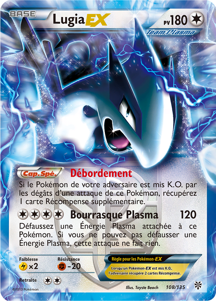 Lugia EX - NB Tempête Plasma - 108 - Holographique rare EX