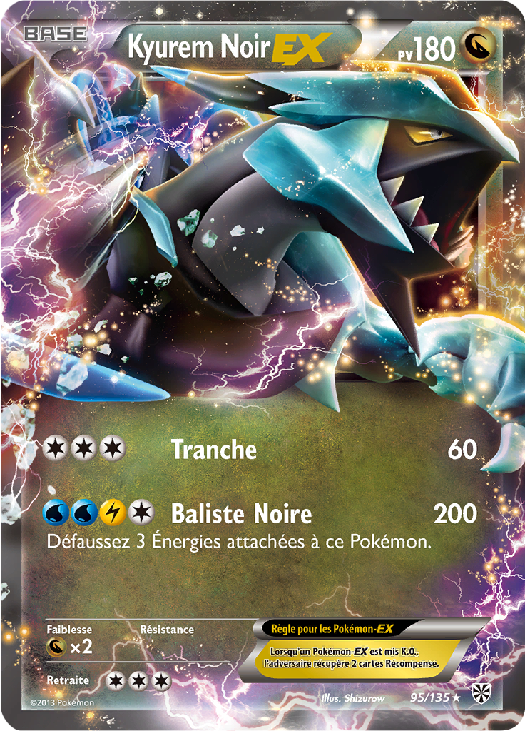 Kyurem Noir EX - NB Tempête Plasma - 095 - Holographique rare EX