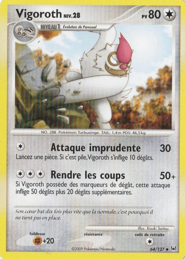 Vigoroth - Platine - 064 - Peu commune