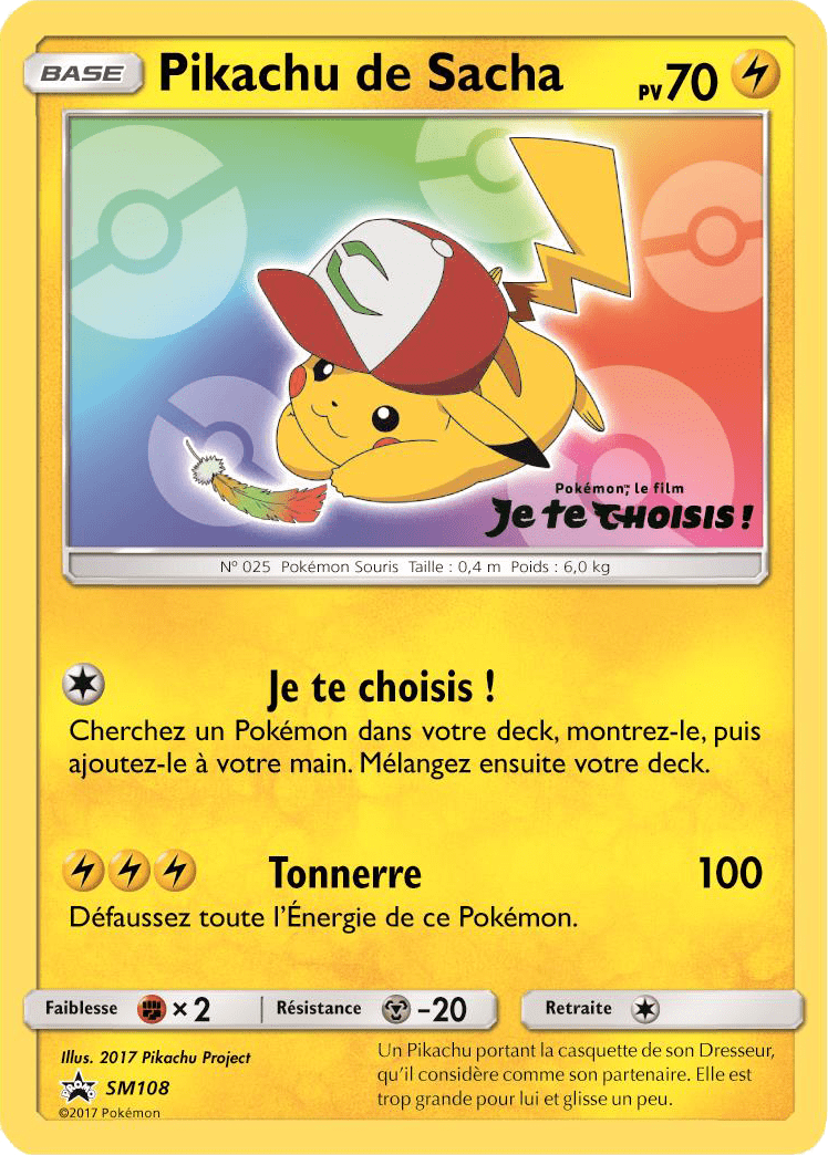 Pikachu de Sacha - Promo SM - SM108 - Commune