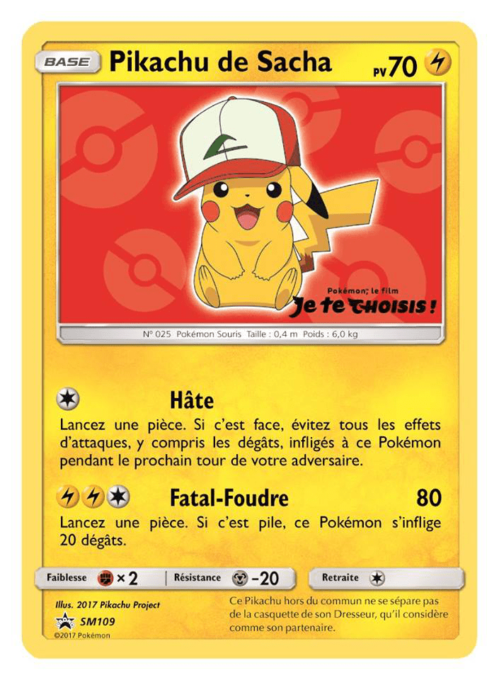 Pikachu de Sacha - Promo SM - SM109 - Commune