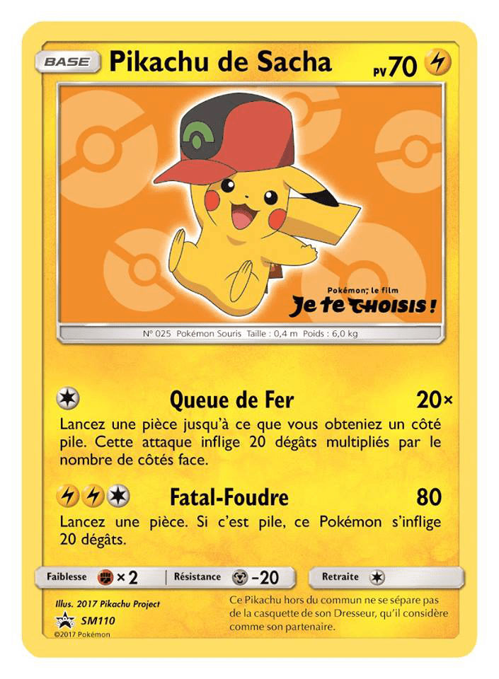 Pikachu de Sacha - Promo SM - SM110 - Commune