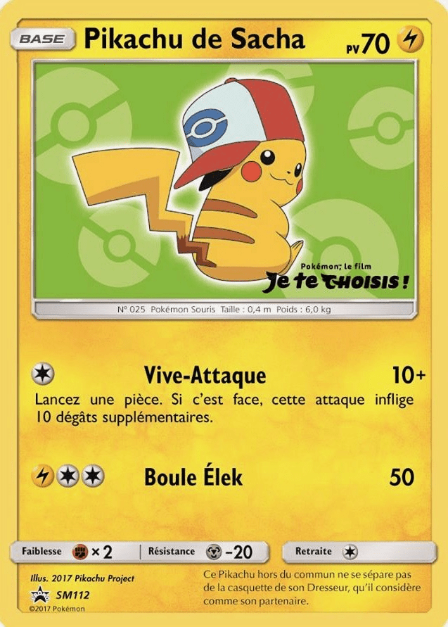 Pikachu de Sacha - Promo SM - SM112 - Commune