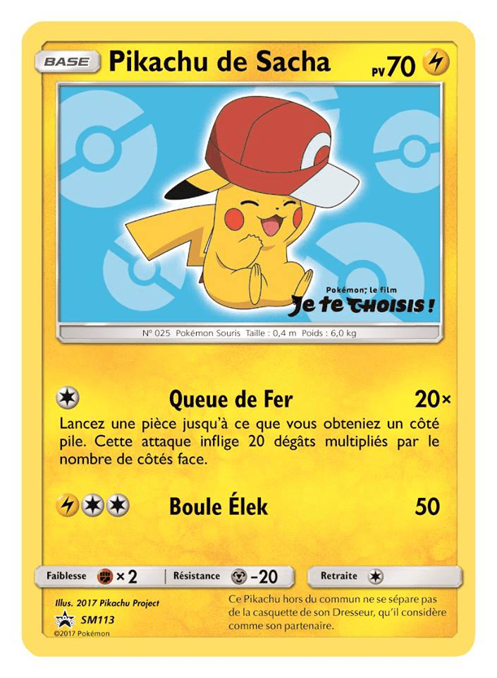 Pikachu de Sacha - Promo SM - SM113 - Commune