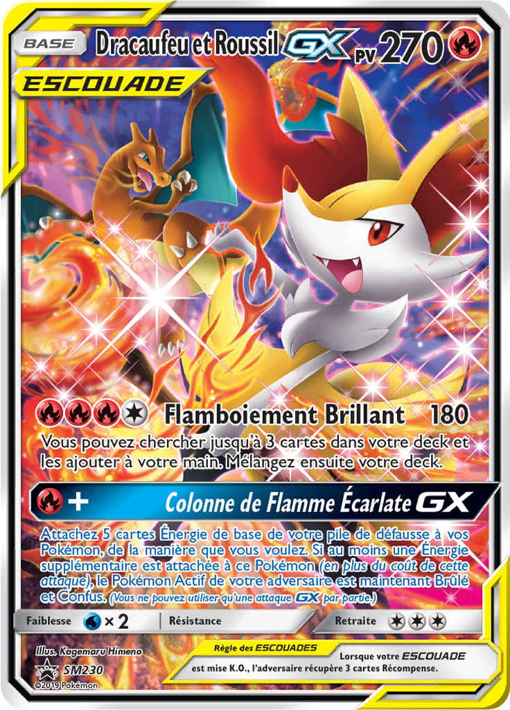 Dracaufeu et Roussil GX - Promo SM - SM230 - Commune
