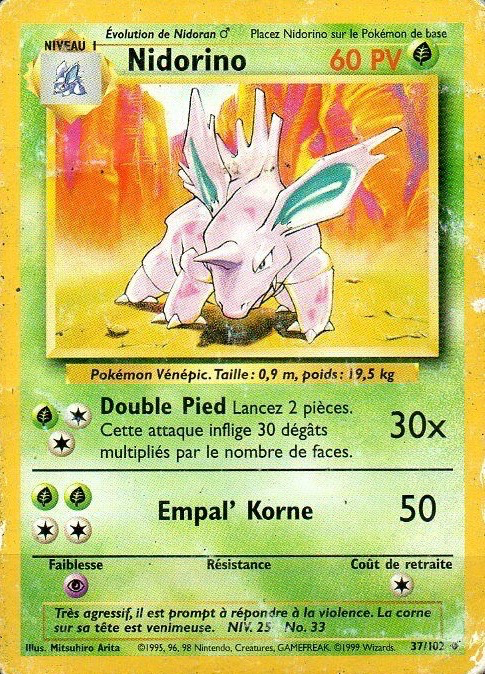 Nidorino - Set de Base - 037 - Peu commune