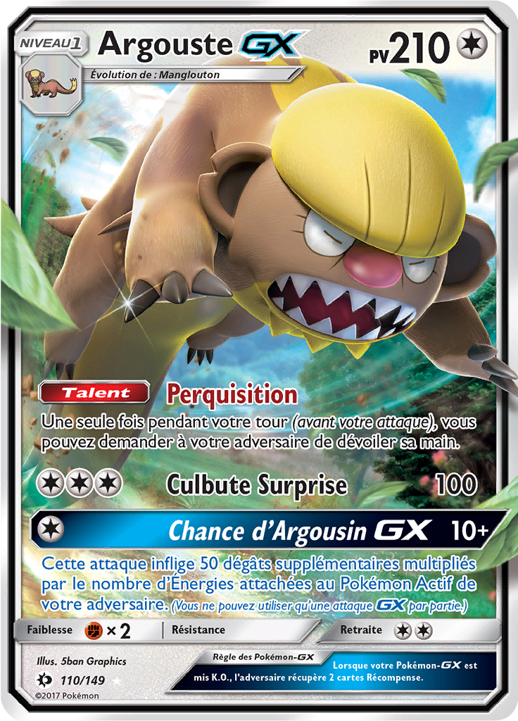 Argouste GX - Soleil et Lune - 110 - Holographique rare GX