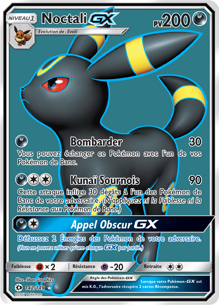 Noctali GX - Soleil et Lune - 142 - GX Full Art