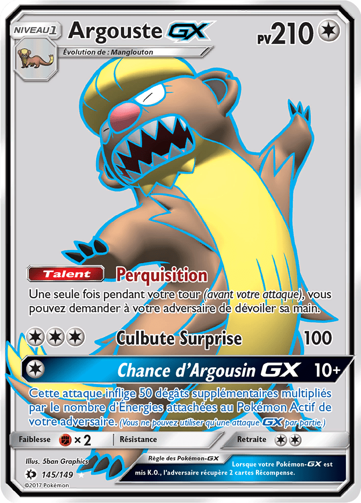 Argouste GX - Soleil et Lune - 145 - GX Full Art