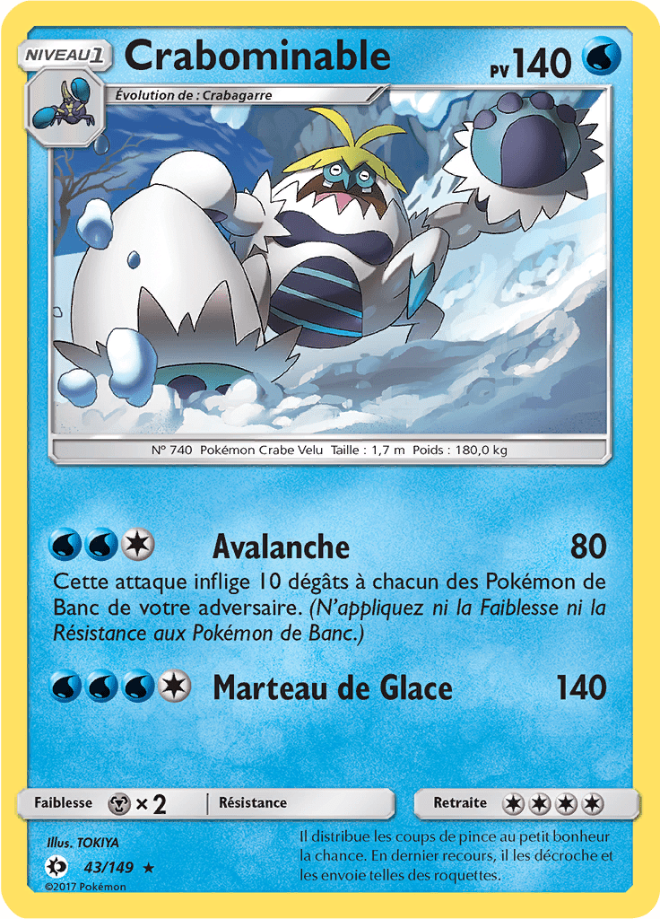 Crabominable - Soleil et Lune - 043 - Rare