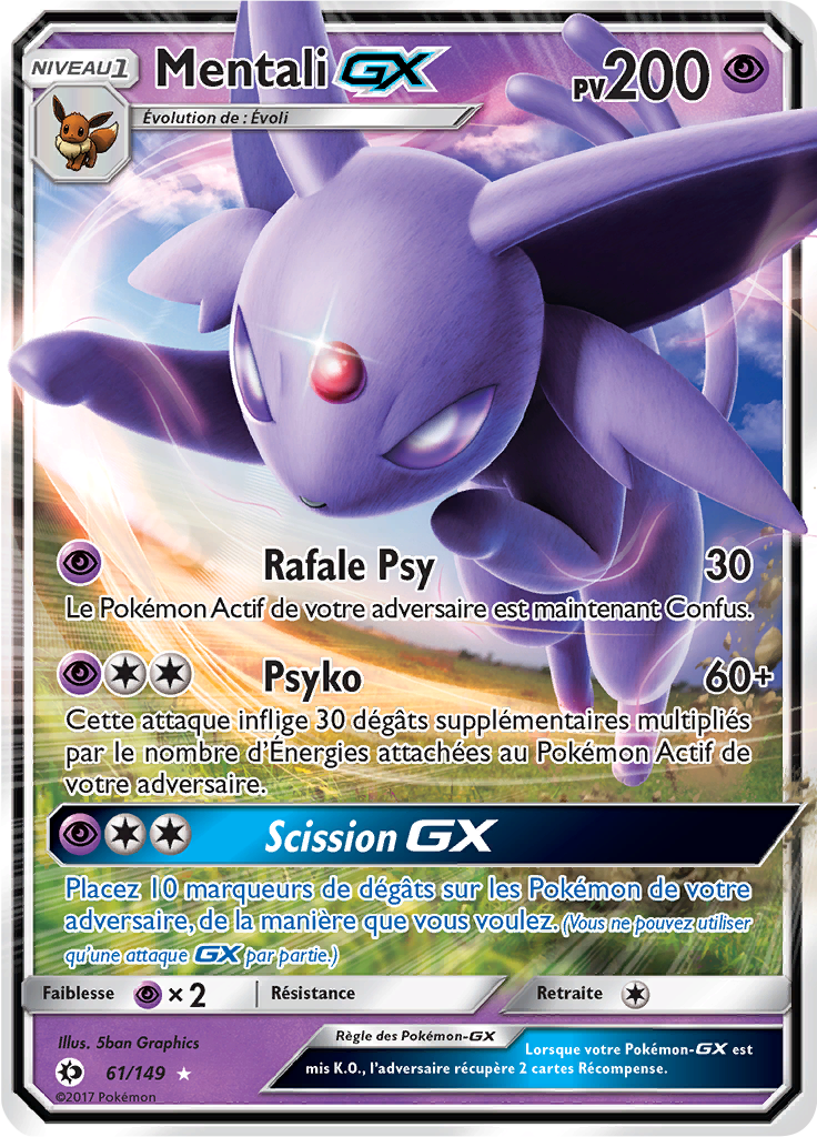 Mentali GX - Soleil et Lune - 061 - Holographique rare GX