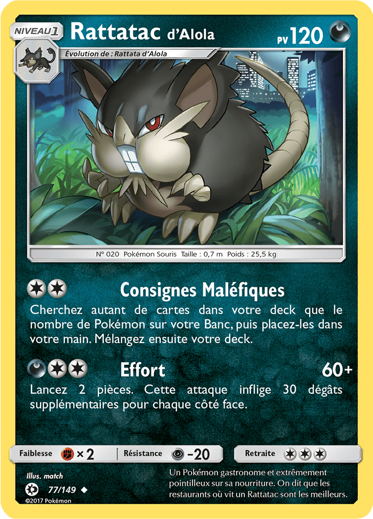 Rattatac d'Alola - Soleil et Lune - 077 - Peu commune