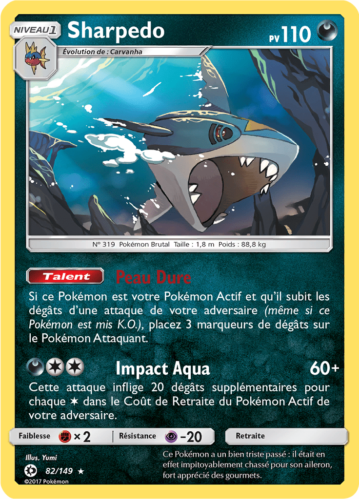 Sharpedo - Soleil et Lune - 082 - Holographique rare