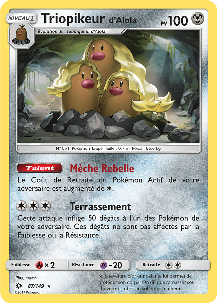 Triopikeur d'Alola - Soleil et Lune - 087 - Holographique rare