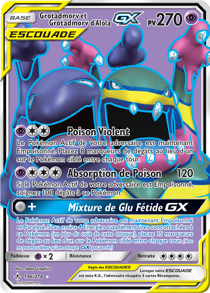 Grotadmorv et Grotadmorv d'Alola GX - SL Alliance Infaillible - 196 - GX Full Art