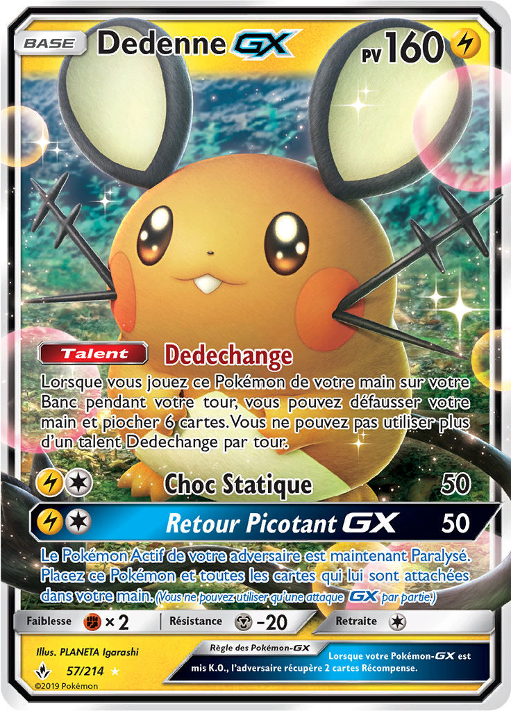 Dedenne GX - SL Alliance Infaillible - 057 - Holographique rare GX