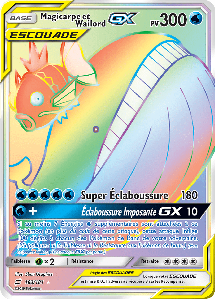 Magicarpe et Wailord GX - SL Duo de Choc - 183 - Arc-en-ciel rare