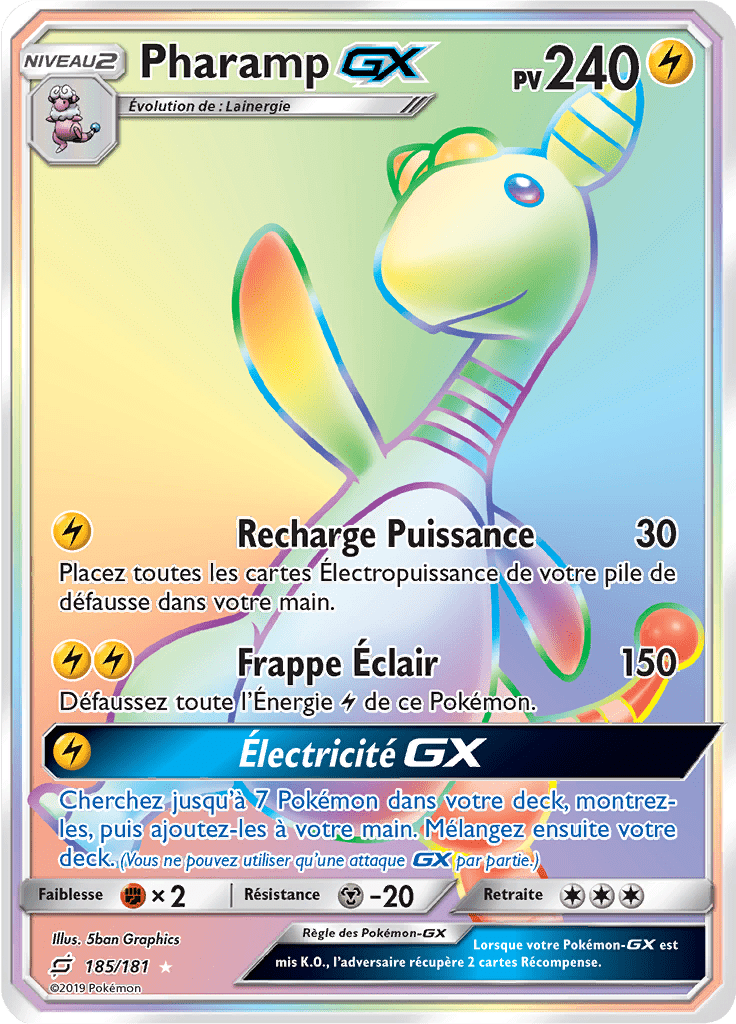 Pharamp GX - SL Duo de Choc - 185 - Arc-en-ciel rare