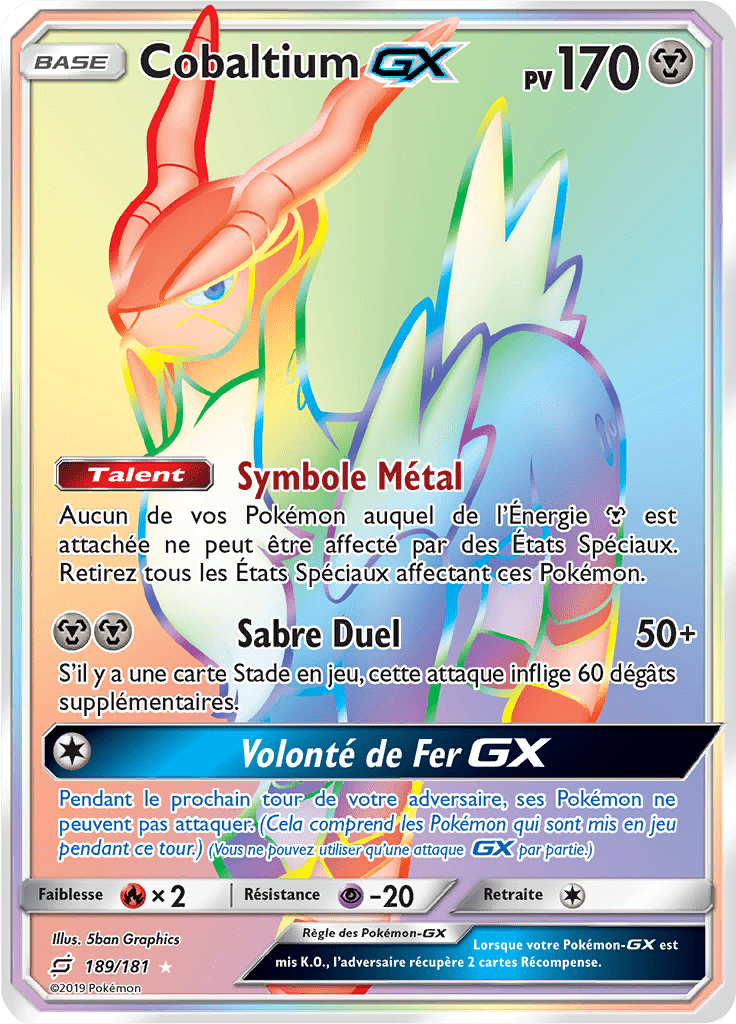 Cobaltium GX - SL Duo de Choc - 189 - Arc-en-ciel rare