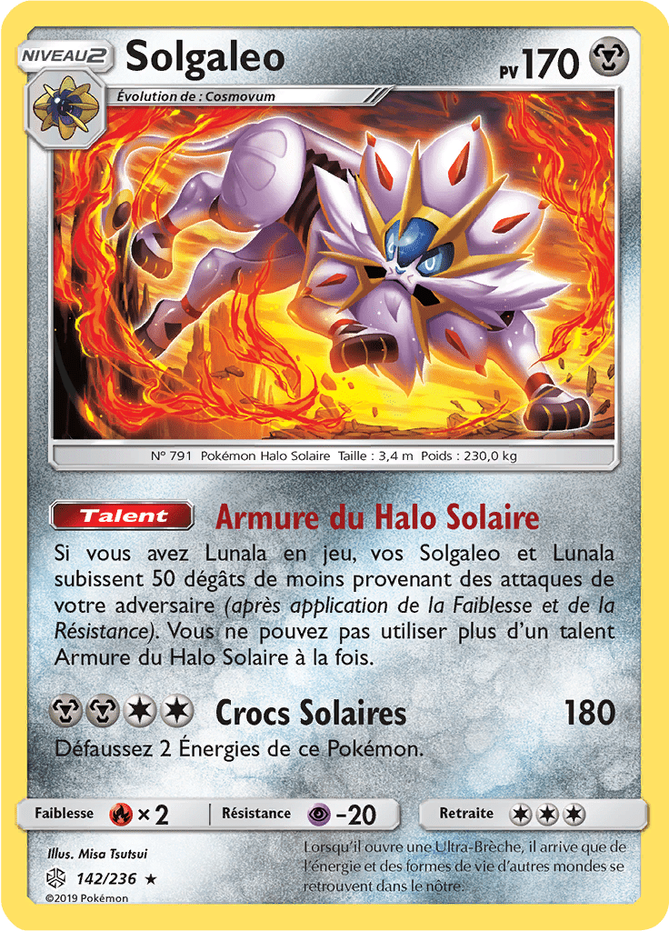 Solgaleo - SL Éclipse Cosmique - 142 - Holographique rare