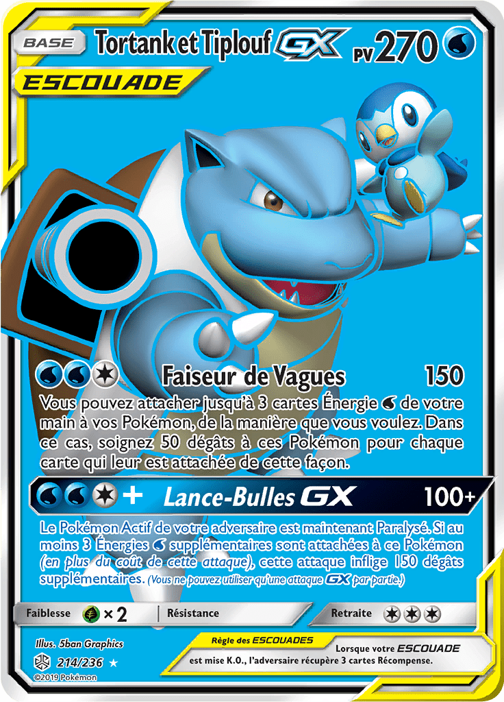 Tortank et Tiplouf GX - SL Éclipse Cosmique - 214 - GX Full Art