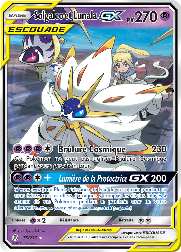 Solgaleo et Lunala GX - SL Éclipse Cosmique - 075 - Holographique rare GX