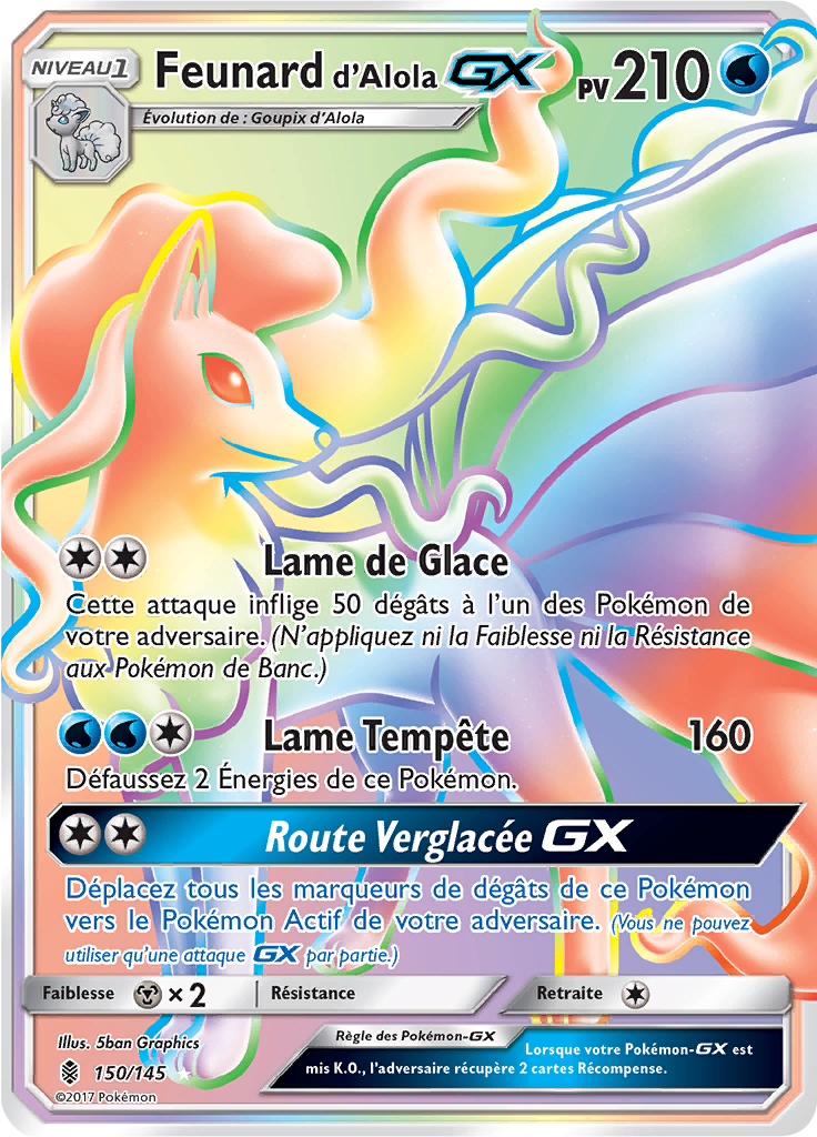 Feunard d'Alola GX - SL Gardiens Ascendants - 150 - Arc-en-ciel rare
