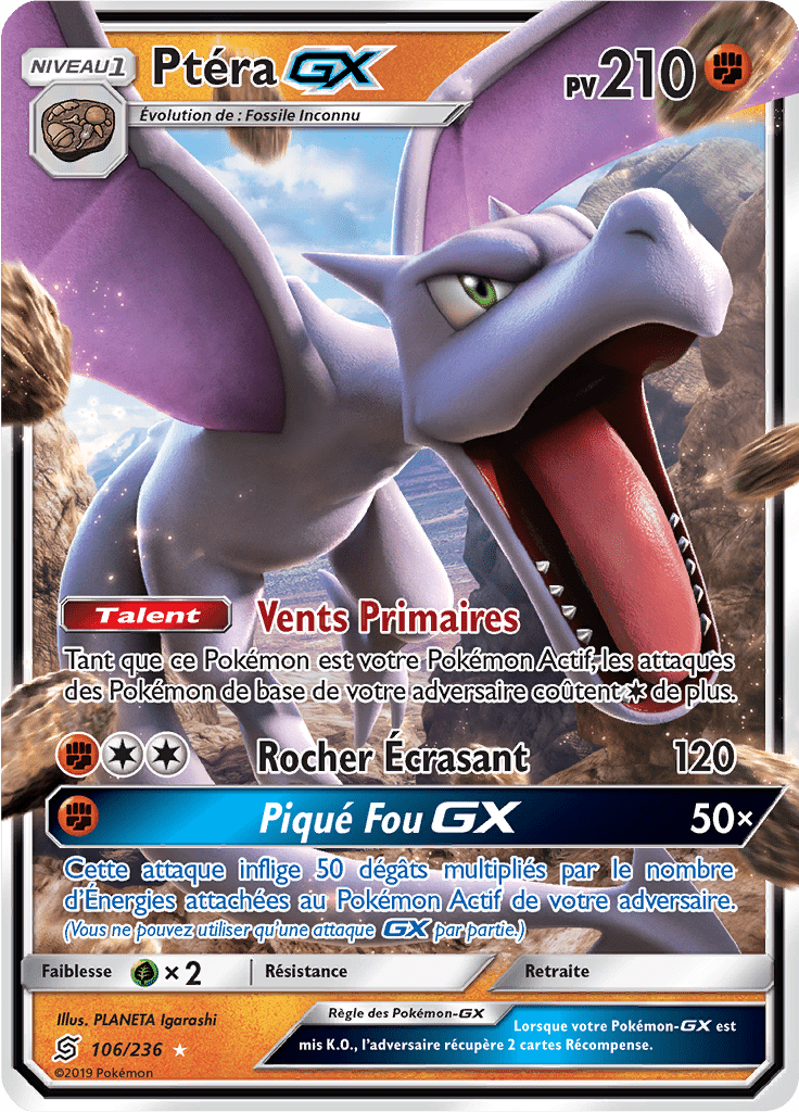 Ptéra GX - SL Harmonie des Esprits - 106 - Holographique rare GX