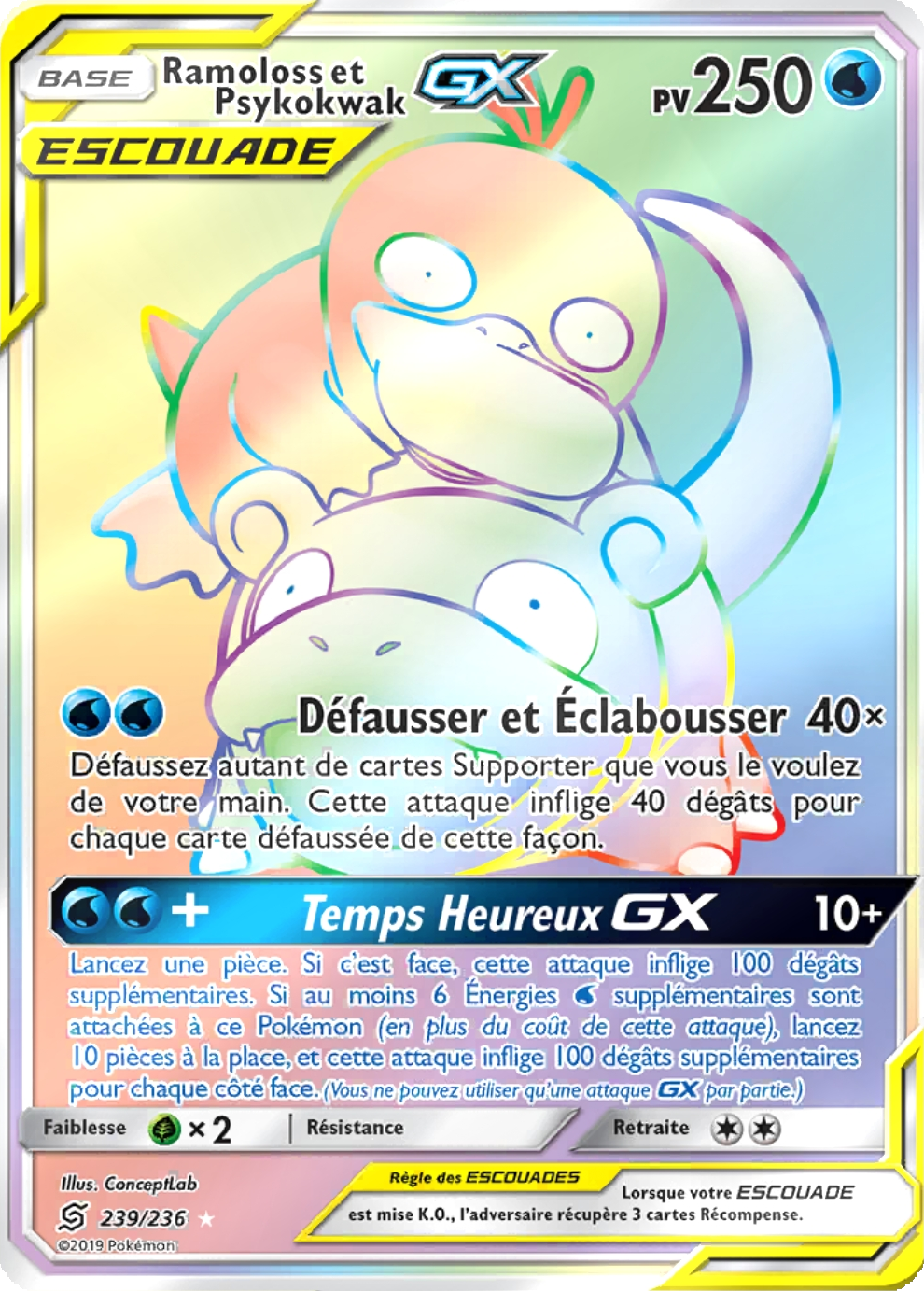 Ramoloss et Psykokwak GX - SL Harmonie des Esprits - 239 - Arc-en-ciel rare