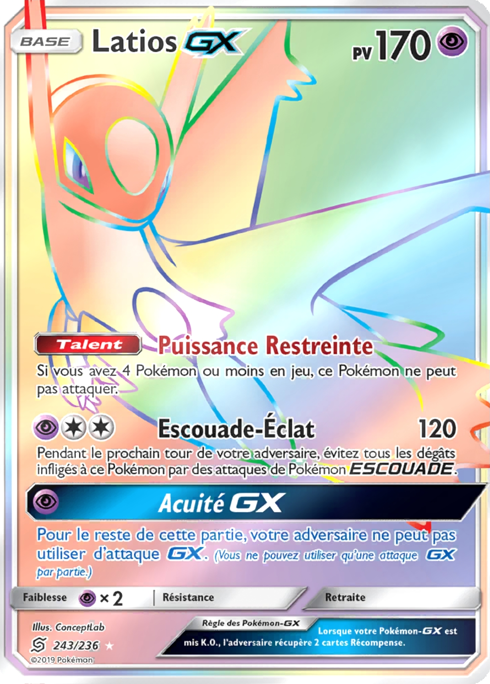Latios GX - SL Harmonie des Esprits - 243 - Arc-en-ciel rare