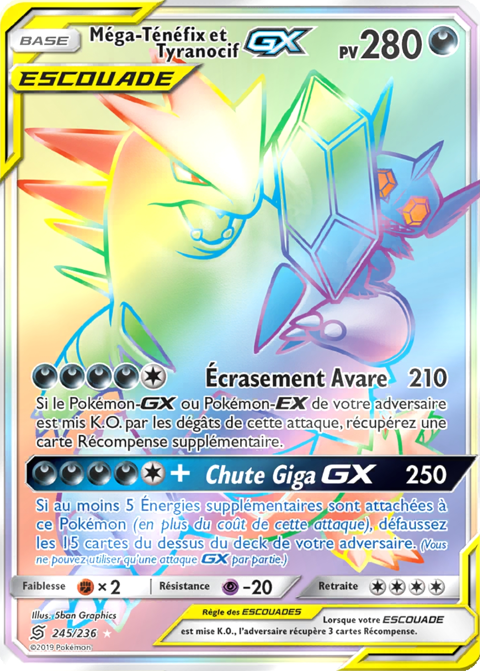 Méga-Ténéfix et Tyranocif GX - SL Harmonie des Esprits - 245 - Arc-en-ciel rare
