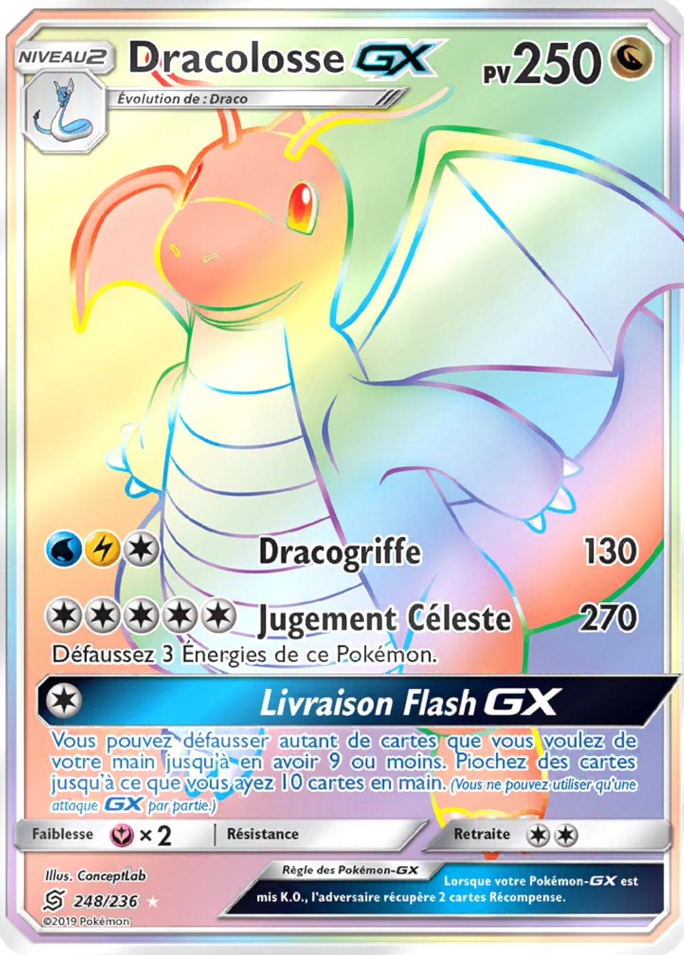 Dracolosse GX - SL Harmonie des Esprits - 248 - Arc-en-ciel rare
