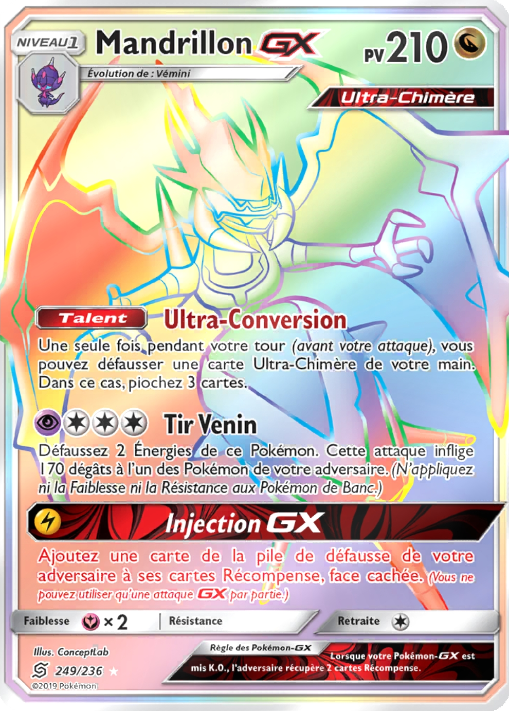 Mandrillon GX - SL Harmonie des Esprits - 249 - Arc-en-ciel rare