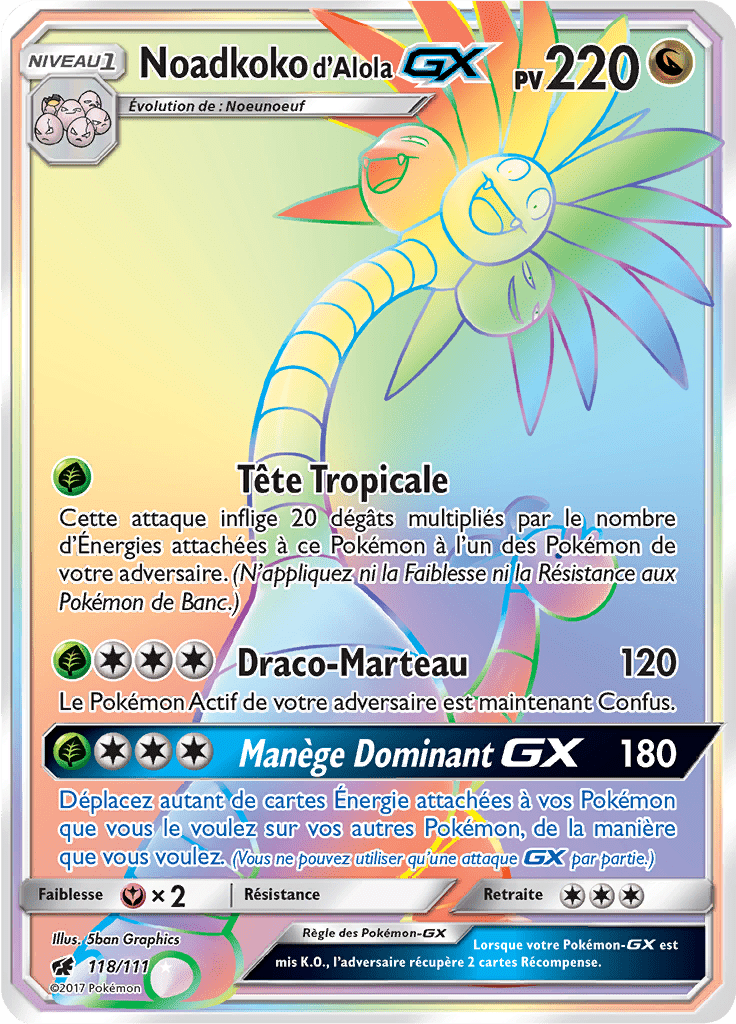 Noadkoko d'Alola GX - SL Invasion Carmin - 118 - Arc-en-ciel rare