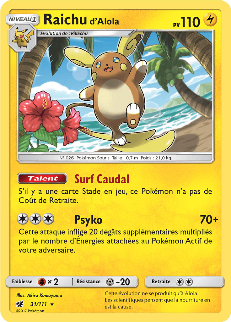 Raichu d'Alola - SL Invasion Carmin - 031 - Holographique rare
