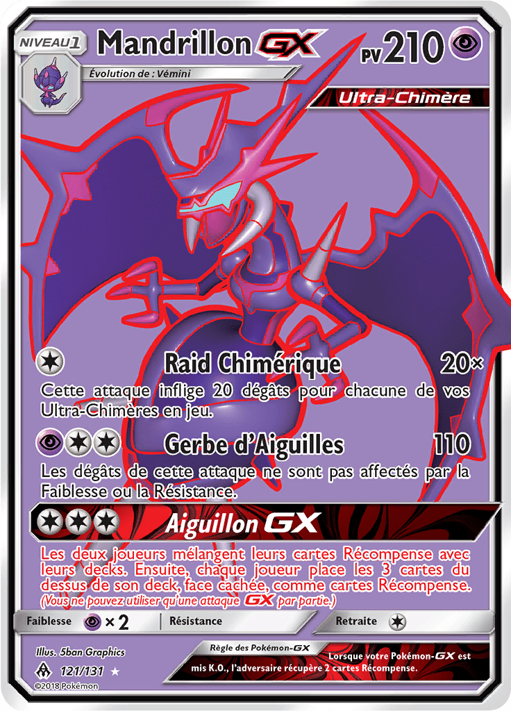 Mandrillon GX - SL Lumière Interdite - 121 - GX Full Art