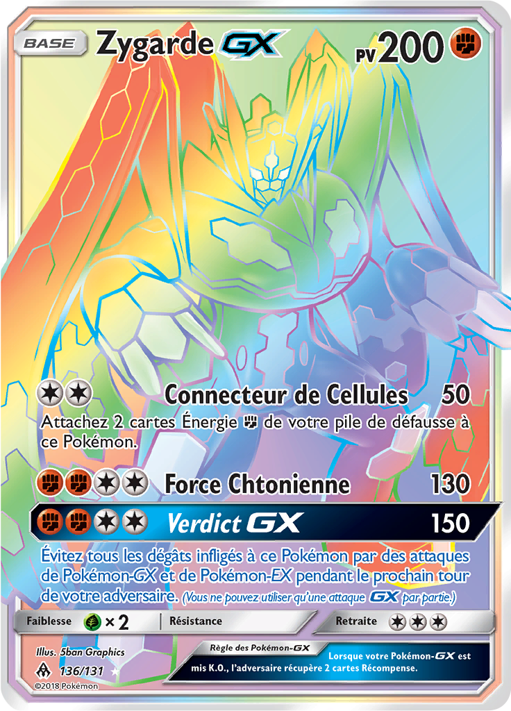 Zygarde GX - SL Lumière Interdite - 136 - Arc-en-ciel rare