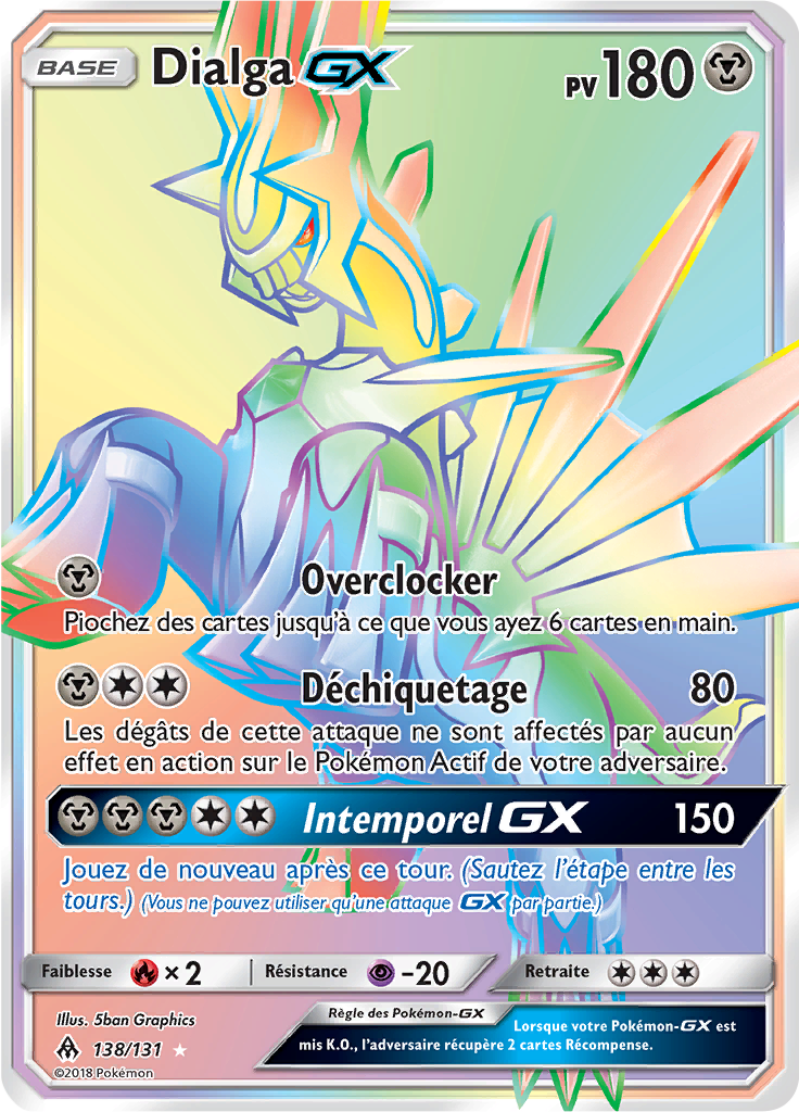 Dialga GX - SL Lumière Interdite - 138 - Arc-en-ciel rare