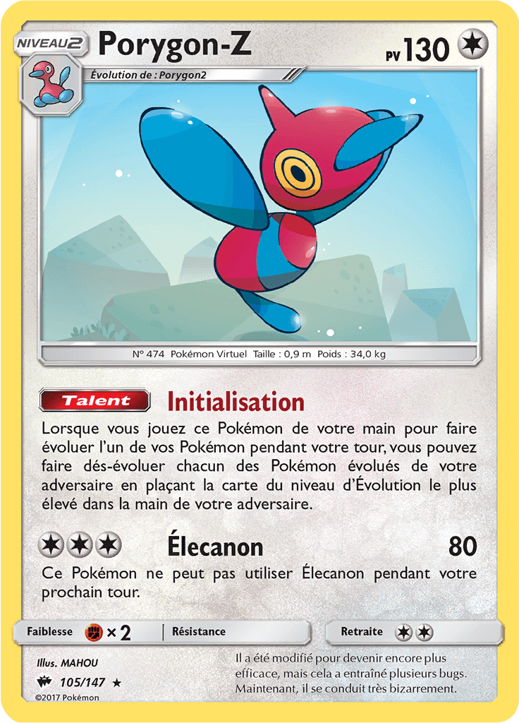 Porygon-Z - SL Ombres Ardentes - 105 - Holographique rare