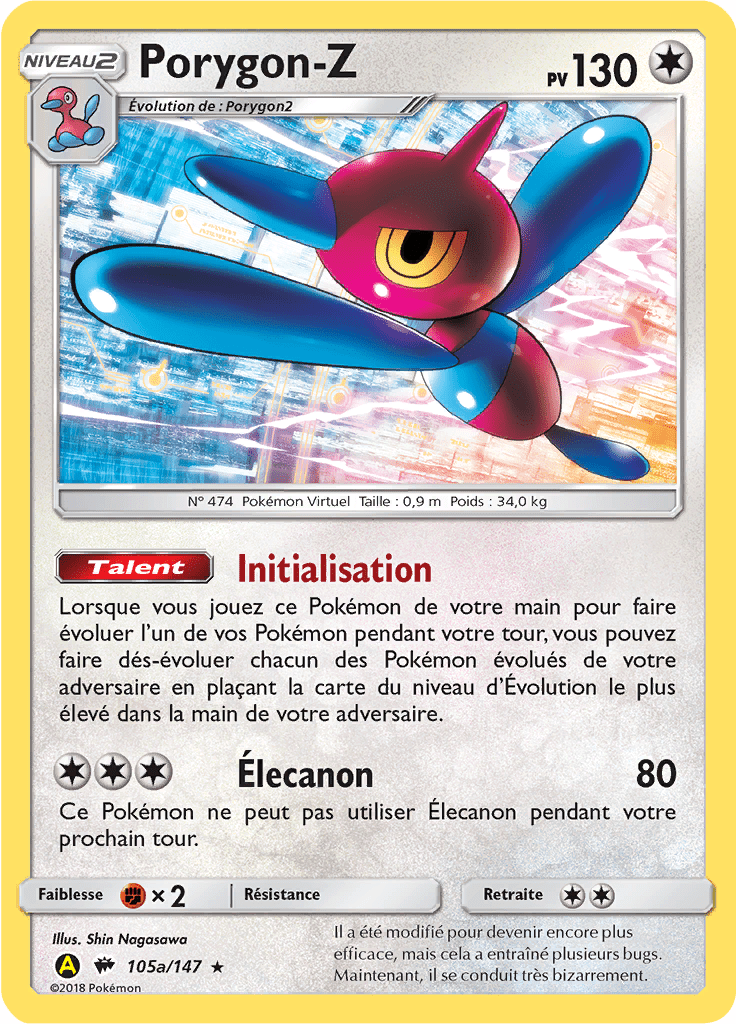 Porygon-Z - SL Ombres Ardentes - 105a - Carte alternative