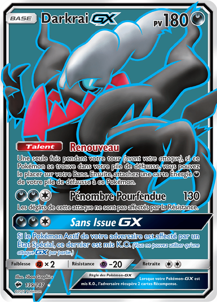 Darkrai GX - SL Ombres Ardentes - 139 - GX Full Art