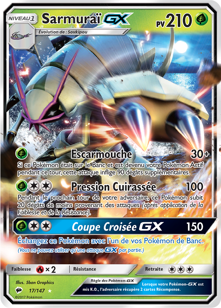Sarmuraï GX - SL Ombres Ardentes - 017 - Holographique rare GX