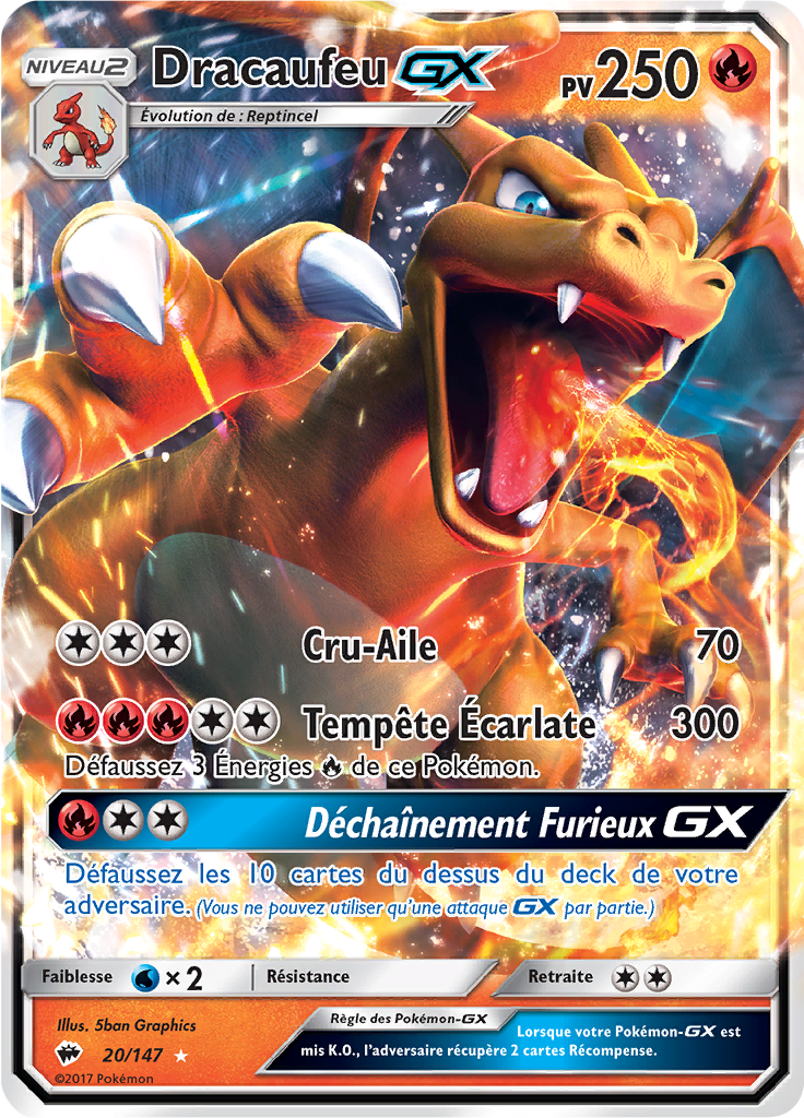 Dracaufeu GX - SL Ombres Ardentes - 020 - Holographique rare GX