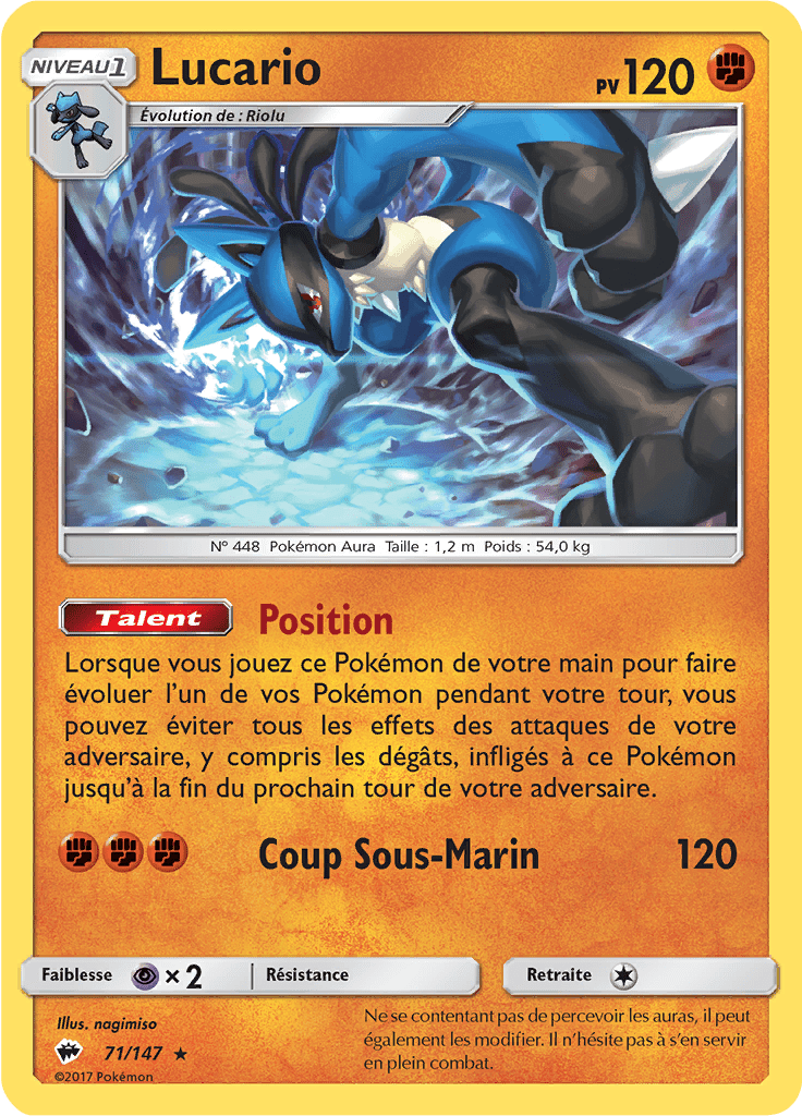 Lucario - SL Ombres Ardentes - 071 - Holographique rare