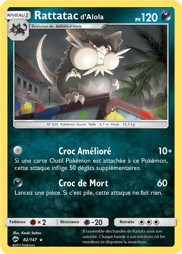Rattatac d'Alola - SL Ombres Ardentes - 082 - Rare