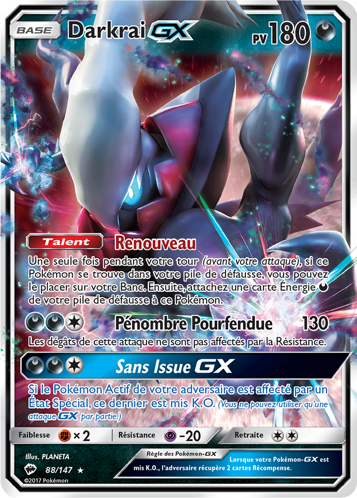Darkrai GX - SL Ombres Ardentes - 088 - Holographique rare GX