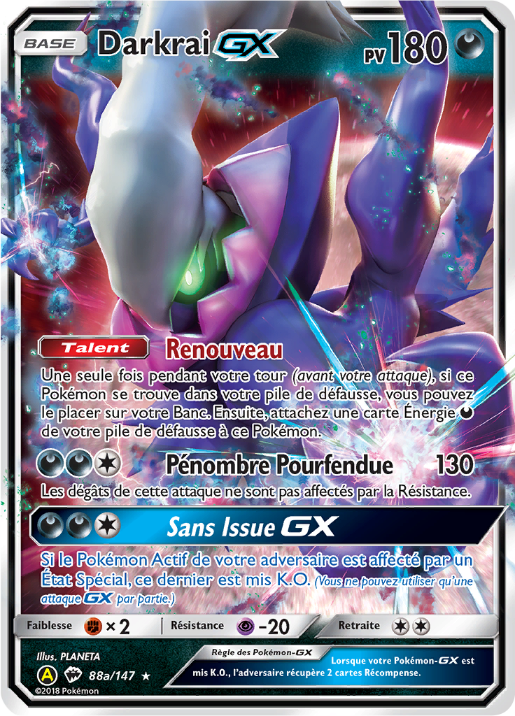 Darkrai GX - SL Ombres Ardentes - 88a - Carte alternative